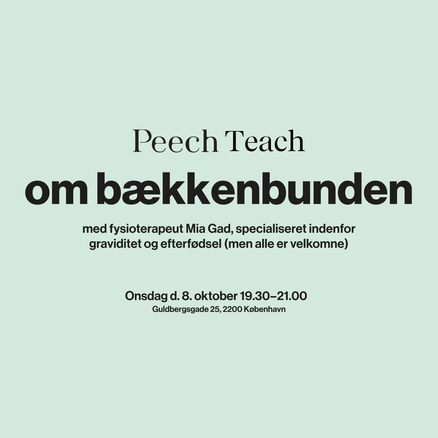 PEECH TEACH OM BÆKKENBUNDEN