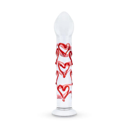 Glas dildo med hjerter fra Gildo