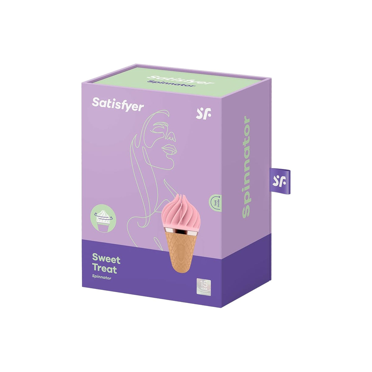 Satisfyer Sweet Treat clitoral stimulator in purple packaging