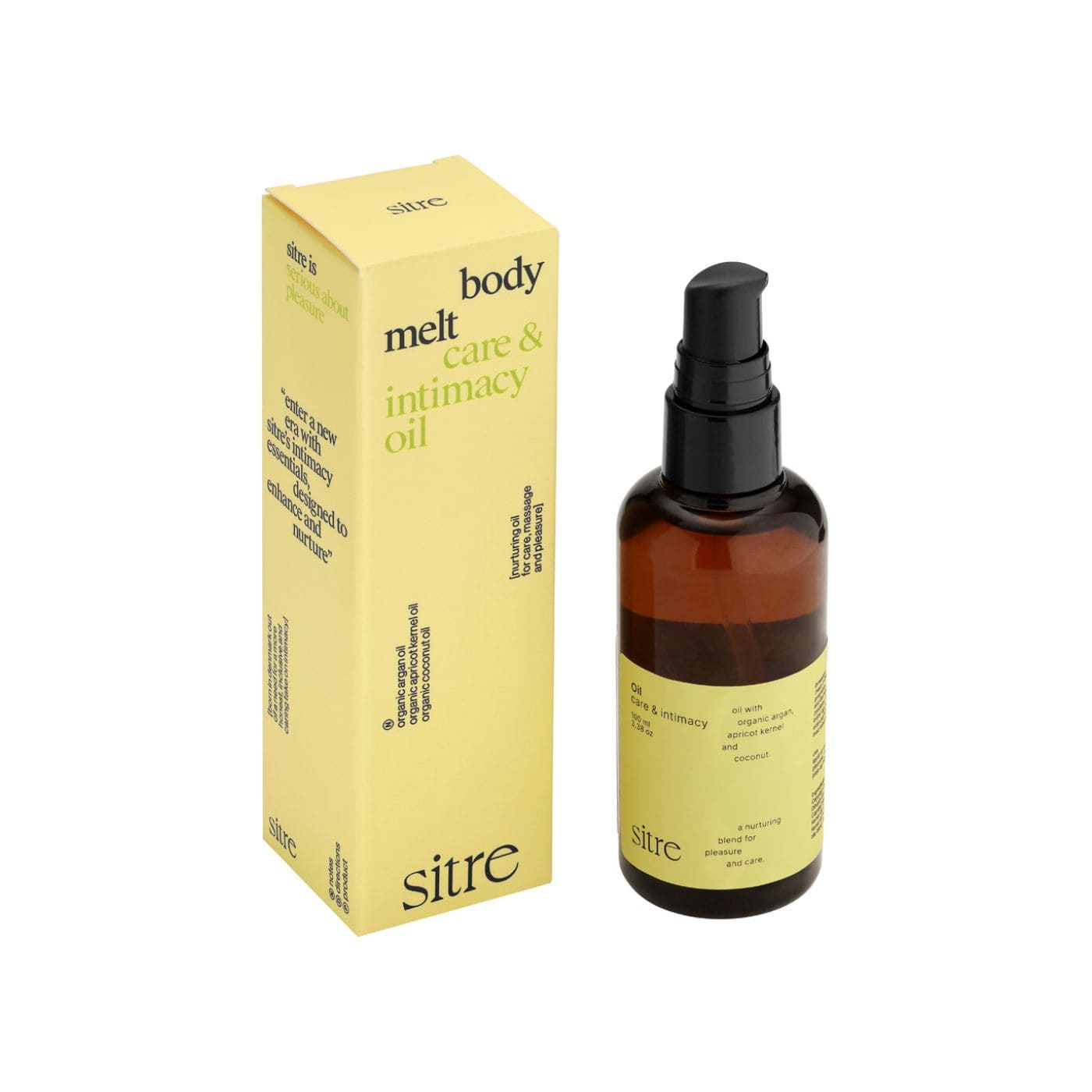 Sitre care and intimacy oil glidecreme og emballage