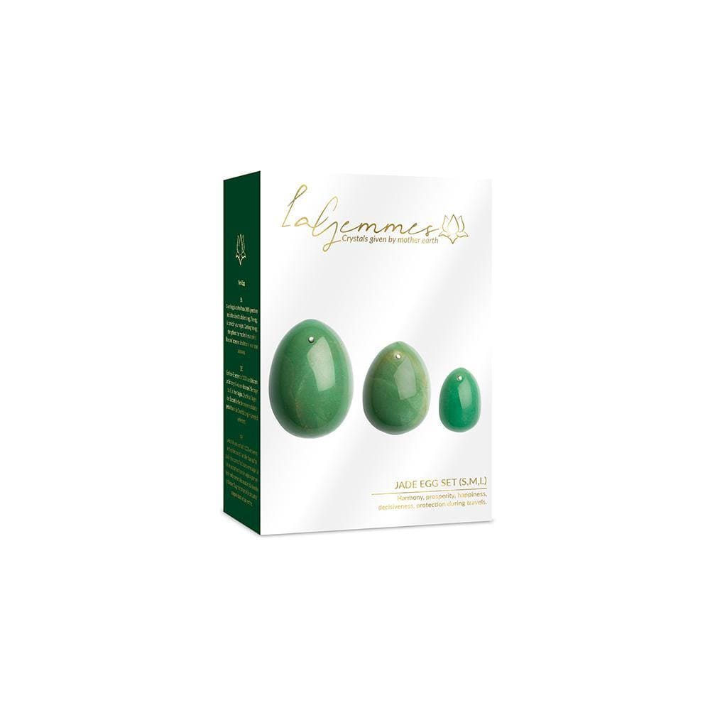 yoni æg 3 pakke i grøn sten på hvid baggrund i hvid og grøn pakke