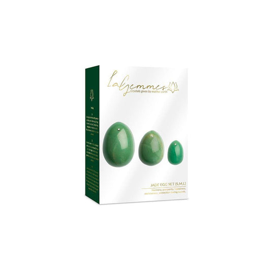 yoni æg 3 pakke i grøn sten på hvid baggrund i hvid og grøn pakke