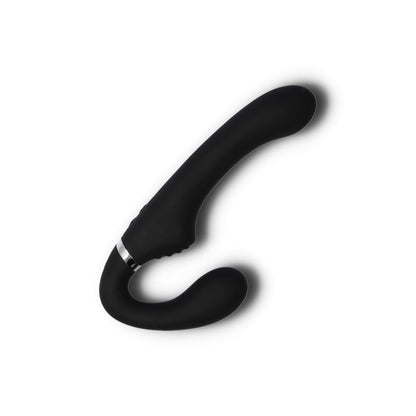 Strapless vibrerende strap-on fra No-Parts med fjernbetjening set fra siden