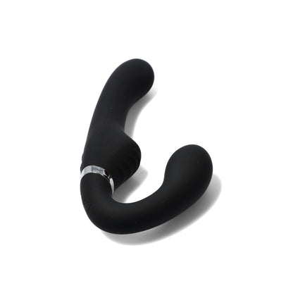 Strapless vibrerende strap-on fra No-Parts med fjernbetjening set fra en anden vinkel