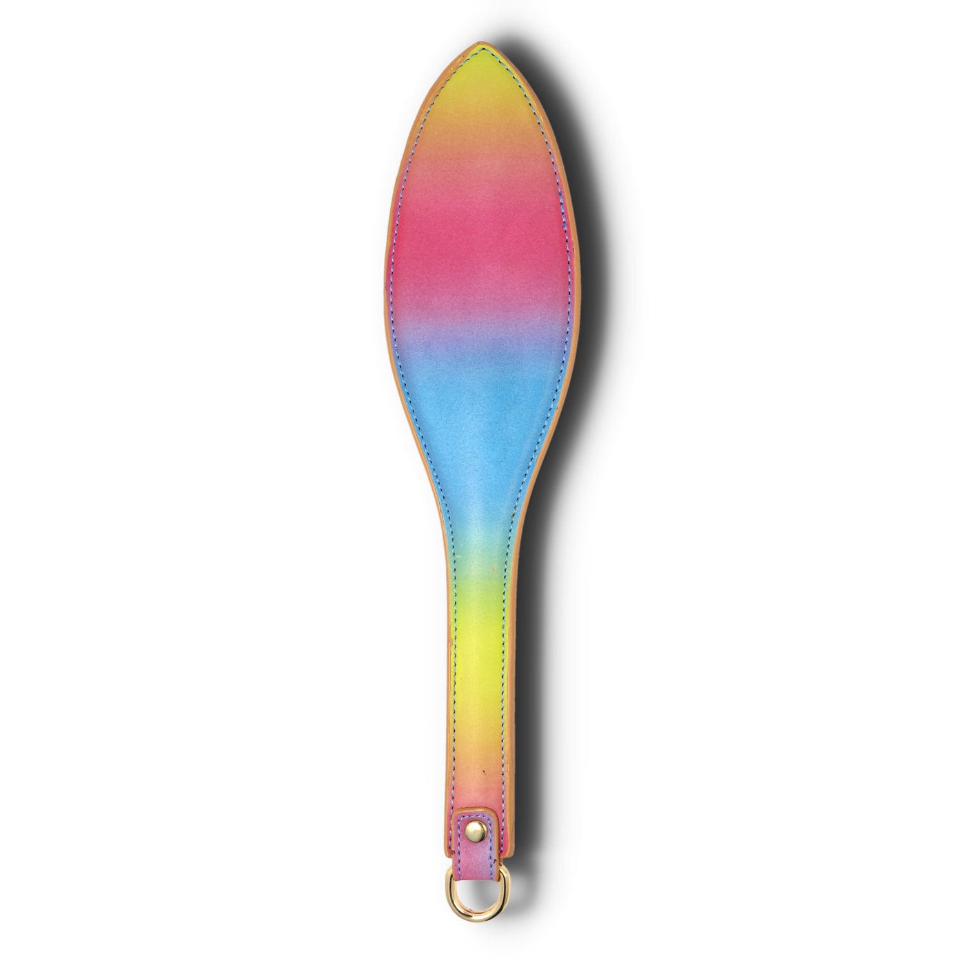 regnbuefarvet paddle i ægte læder til spanking og bdsm